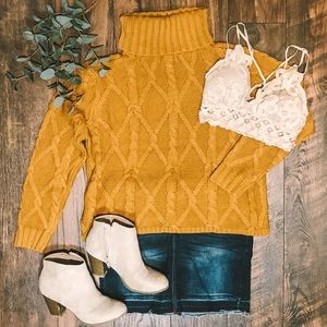 Orange Turtleneck Sweater